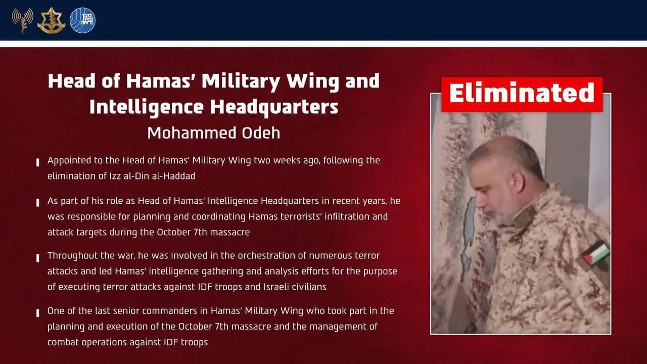 Le Hamas confirme l'élimination de son chef militaire Mohammed Odeh à Gaza