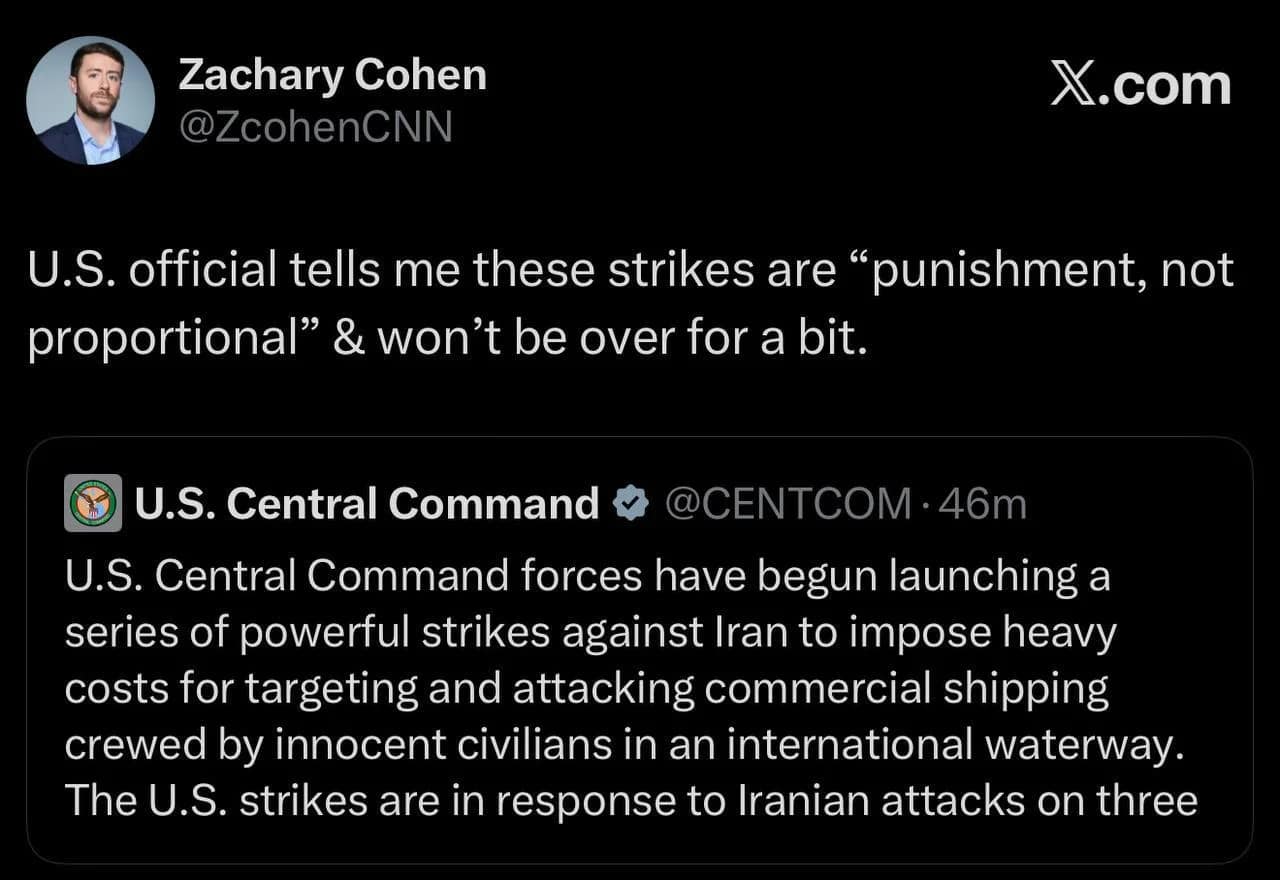 Les États-Unis mènent actuellement une série de frappes contre le sud de l'Iran