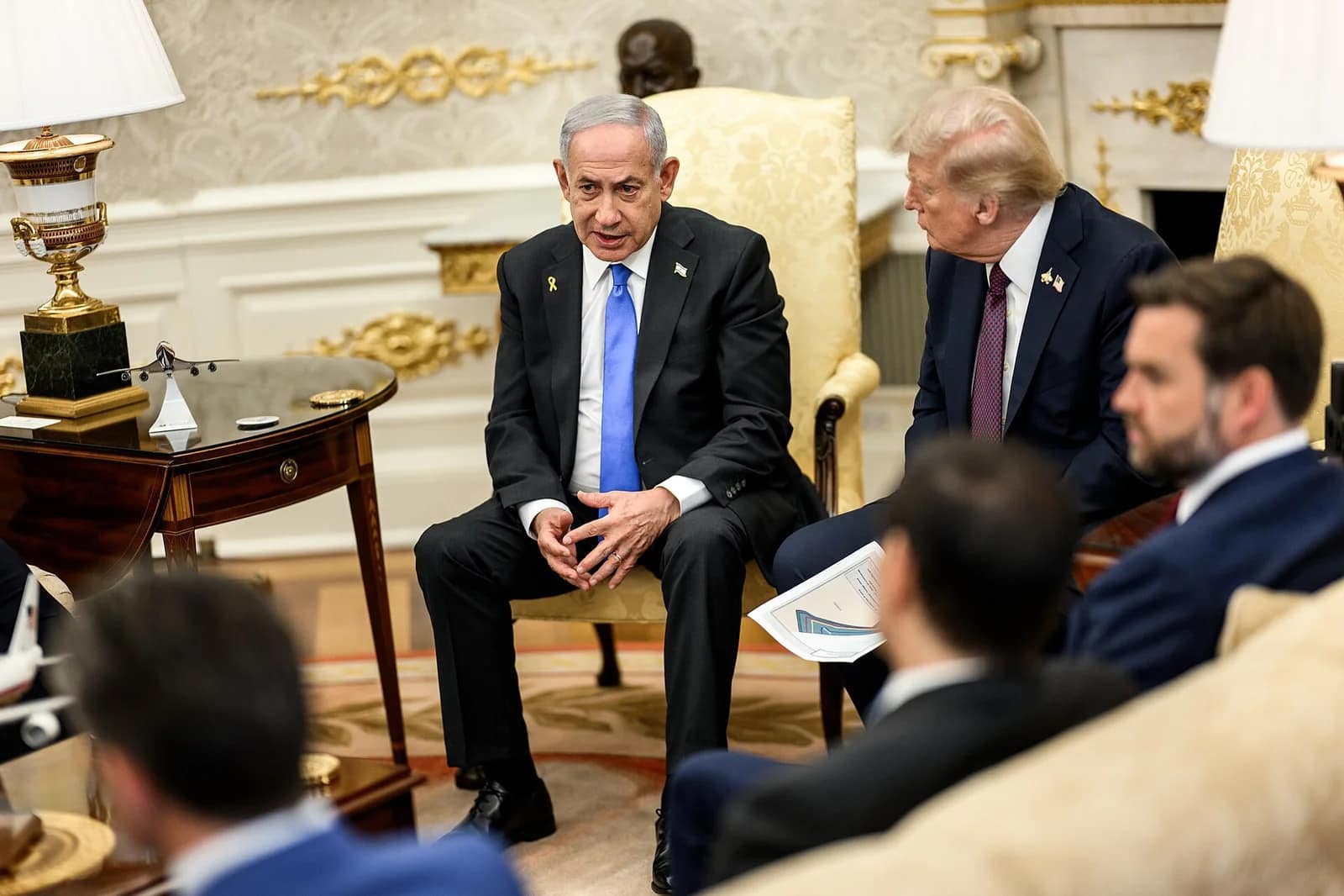 Trump et Netanyahou ont achevé leur rencontre à la Maison-Blanche après 90 minutes de discussions